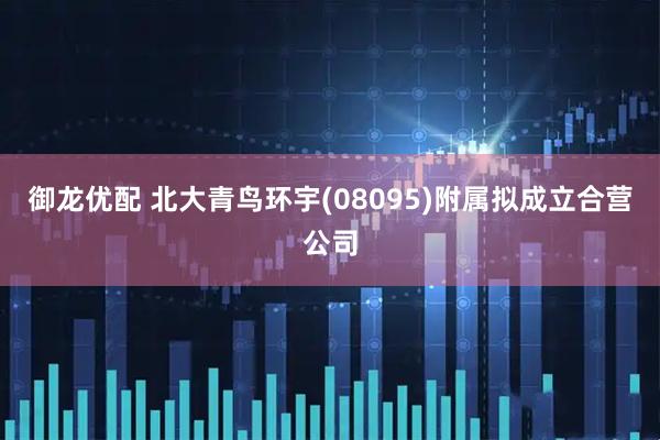 御龙优配 北大青鸟环宇(08095)附属拟成立合营公司